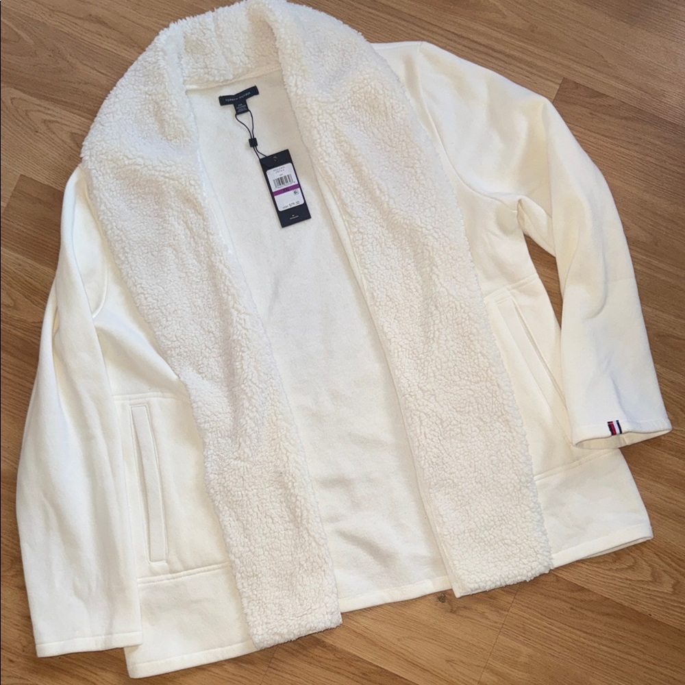 NWT Tommy Hilfiger Rock & Roll Cream Jacket with Sherpa Lining XXL